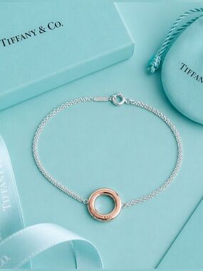 Rose Tiffany & Co. Rubedo 1837 Circle Disk Bracelet–Rubedo Gold Authenticated 7”